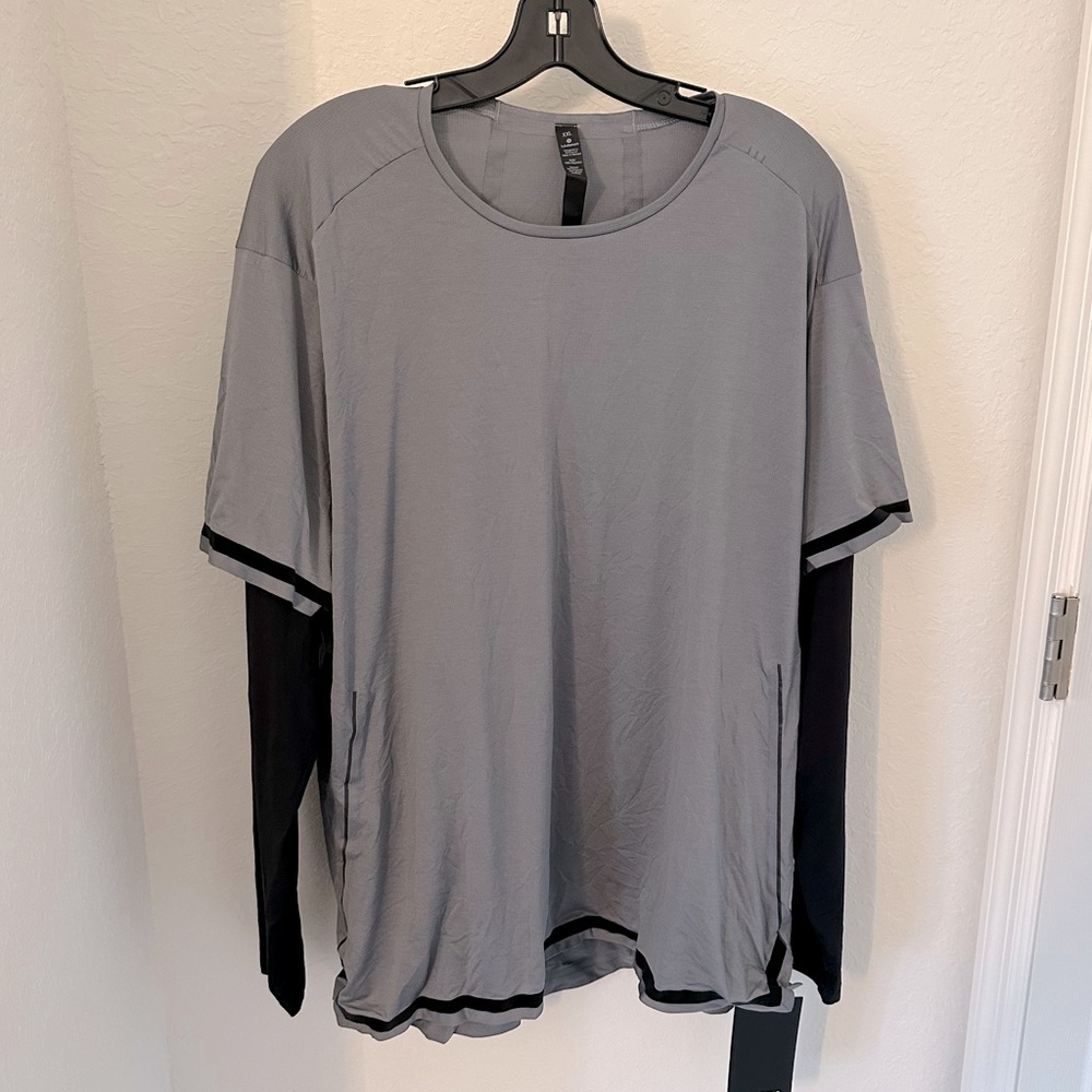 Lululemon Fast and Free Long Sleeves Bold Lines Asphalt Gray Size XXL - Picture 2 of 8
